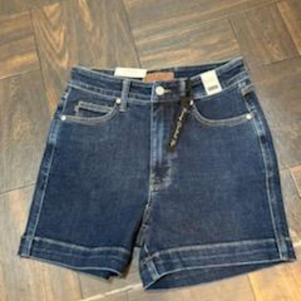 Judy Blue Dark Blue High-Rise Denim Jean Shorts